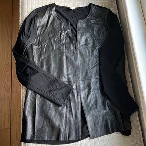 ECRU leather front blouse
